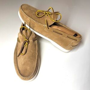 Sid Mashburn Men’s Camp Moccasin Tan Suede Shoes Size- 8